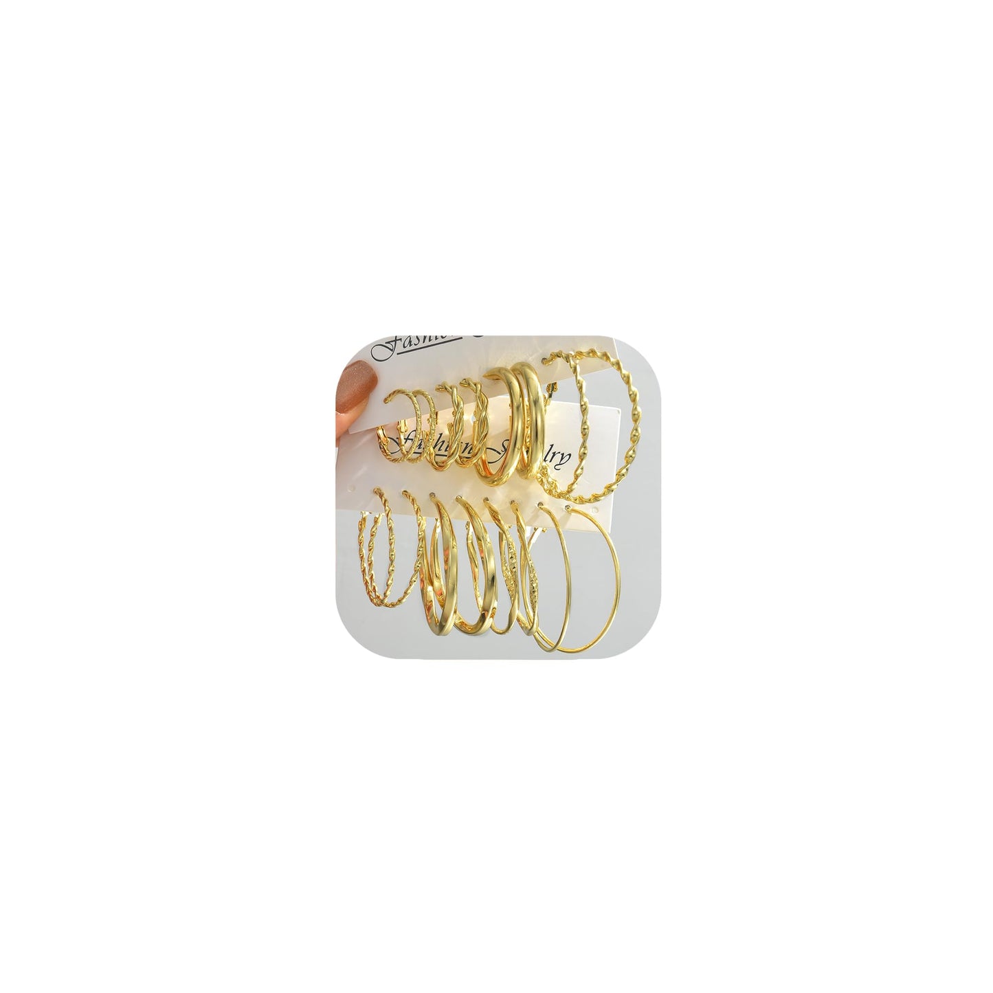 42 Paar goldene Creolen für Damen, Modisches klobiges Perlenohrring-Multipack, gedrehter Statement-Ohrring-Pack, hypoallergene kleine große Creolen für Geburtstagsfeiern (Gold-42 Paare)