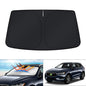 KUST Windshield Sun Shade for 2017-2026 Tesla Model Y/Model 3 Sunshade Accessories (Fit 2025-2026 Model Y Juniper / 2024 Model 3 Highland) Upgraded Foldable Sunshade, Blocks UV Rays Keep Car Cool