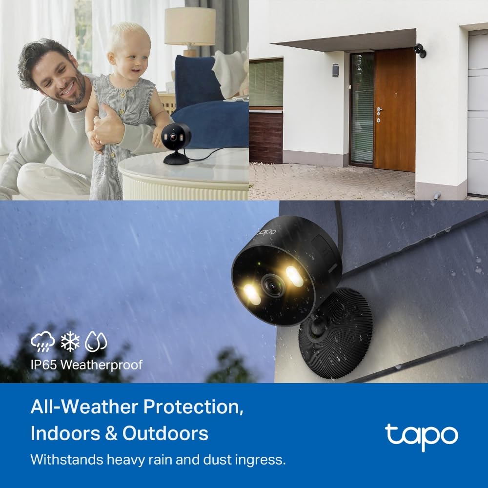 Tapo 1080P Indoor Wired Security Camera - Works as a Baby Monitor & Pet Camera, Motion Detection, 2-Way Audio, Siren, Night Vision, Subscription-Free Local Storage or Optional Cloud, C101