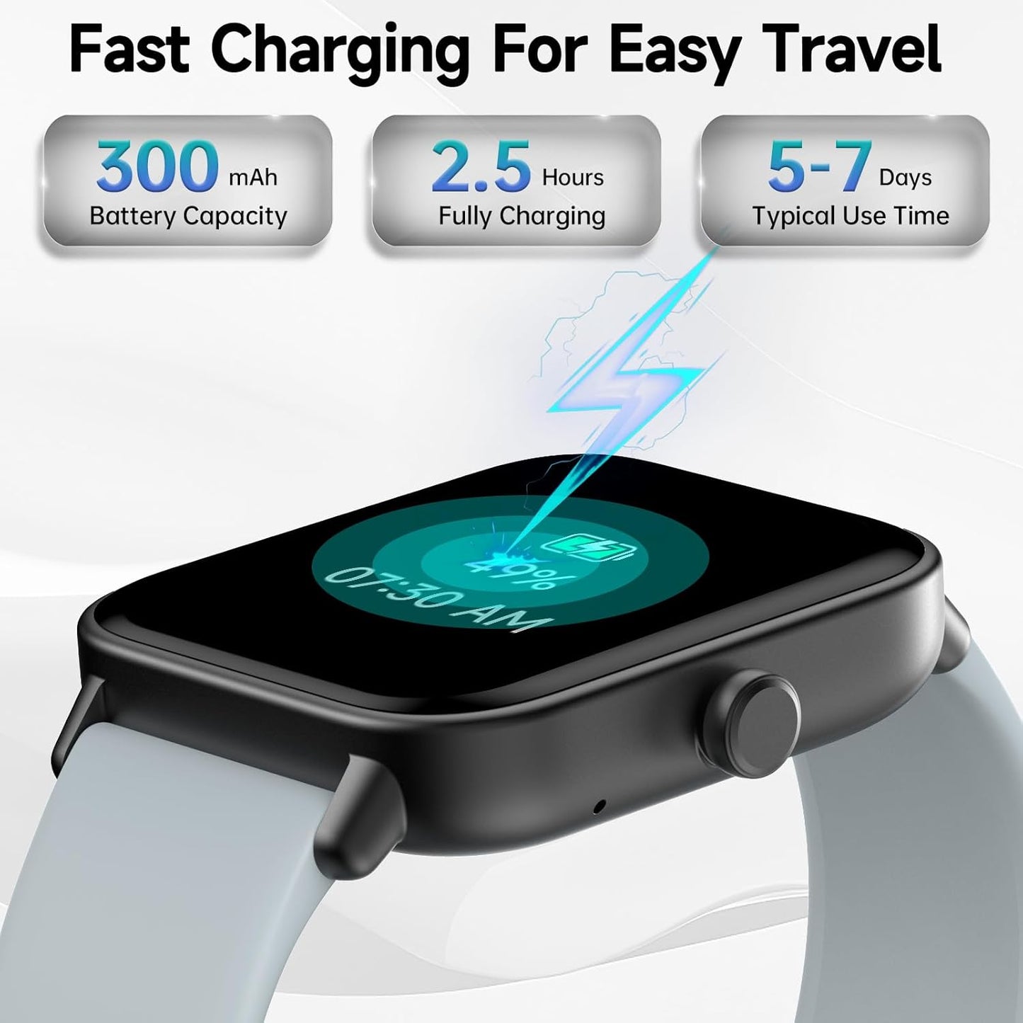 Smartwatch für Herren Damen (Anrufe entgegennehmen/tätigen), Alexa-Smartwatch kompatibel mit Android iOS, Fitness-Tracker mit Herzfrequenz-SpO2-Schlafmonitor, 1,8 Zoll HD DIY Zifferblatt Wasserdichte Uhr mit Bluetooth-Anruffunktion