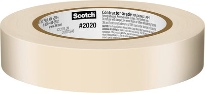 Scotch Contractor Grade Masking Tape, 0.94 inches by 60.1 yards (360 yards total), 2020, 6 Rolls