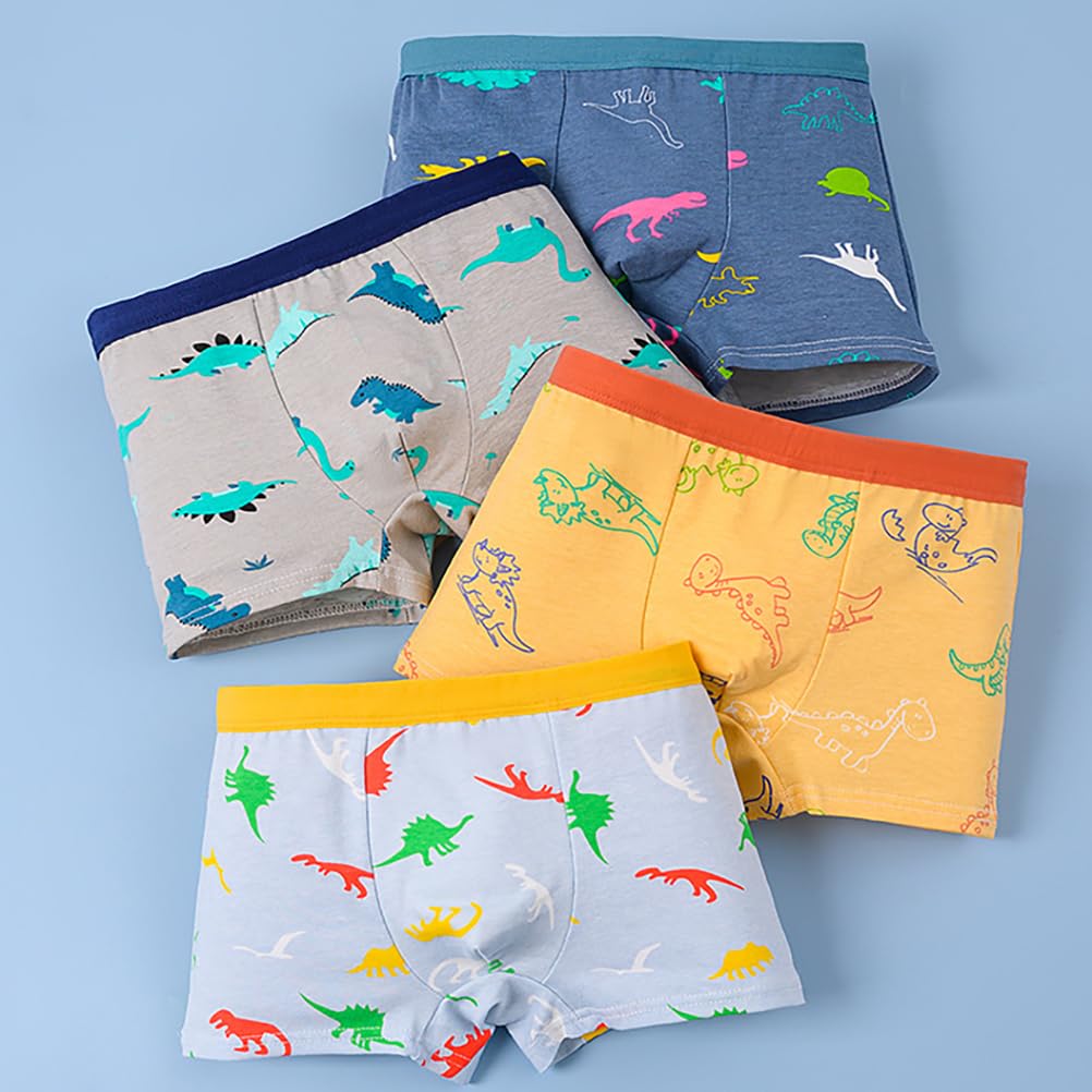 JackLoveBriefs Jungen Baumwoll-Boxershorts Dinosaurier Eisbär Kleinkind Kinder Unterwäsche 12er-Pack, 3-5 Jahre, Blau, Größe: M