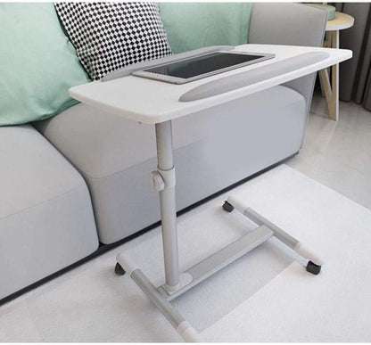 Laptop Table Medical Adjustable Overbed Bedside Table With Wheels For Coffee Laptop Tablet Portable Notebook Desk Sofa Side Table Hospital And Home Use With Cup Holder W (Co