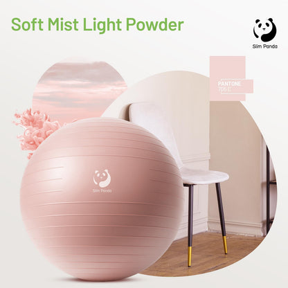 Slim Panda Gymnastikball für Fitness, Balance, Physiotherapie, rutschfester Geburtsball für Schwangerschaft, aufblasbarer Stabilitätsball mit Anleitung für Büro, Fitnessstudio