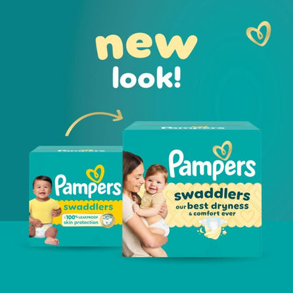 Pampers Swaddlers Disposable Baby Diapers Size 1, One Month Supply (198 Count) with Sensitive Water Based Baby Wipes 6X Pop-Top Packs (336 Count)