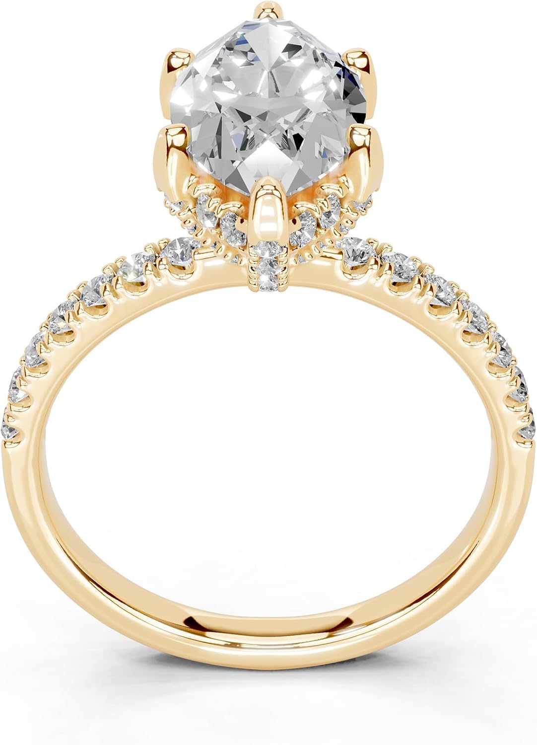 Marquise Cut Lab Grown Diamond IGI Certified 3 Prong Hidden Halo Engagement Anniversary Wedding Ring in 14K Gold, Platinium for Women (1.0-5.0 Ct, F-G Color, VS1-VS2 Clarity)
