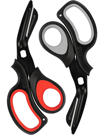 MEUUT 2 Pack Medical Scissors Trauma Shears for Left and Right Hand -Patented Bandage Scissors All Purpose with Non-Stick Blades, Surgical Grade Shears Stainless Steel EMT Scissors for Nurses EMT