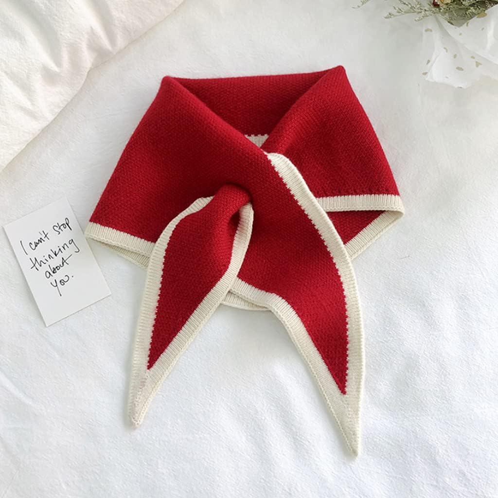 Dreieckstücher für Damen Halstuch für Damen Gekreuztes Tuch für Damen Koreanische Version Gestrickter Wollkragen