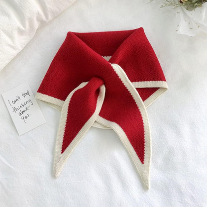 Dreieckstücher für Damen Halstuch für Damen Gekreuztes Tuch für Damen Koreanische Version Gestrickter Wollkragen