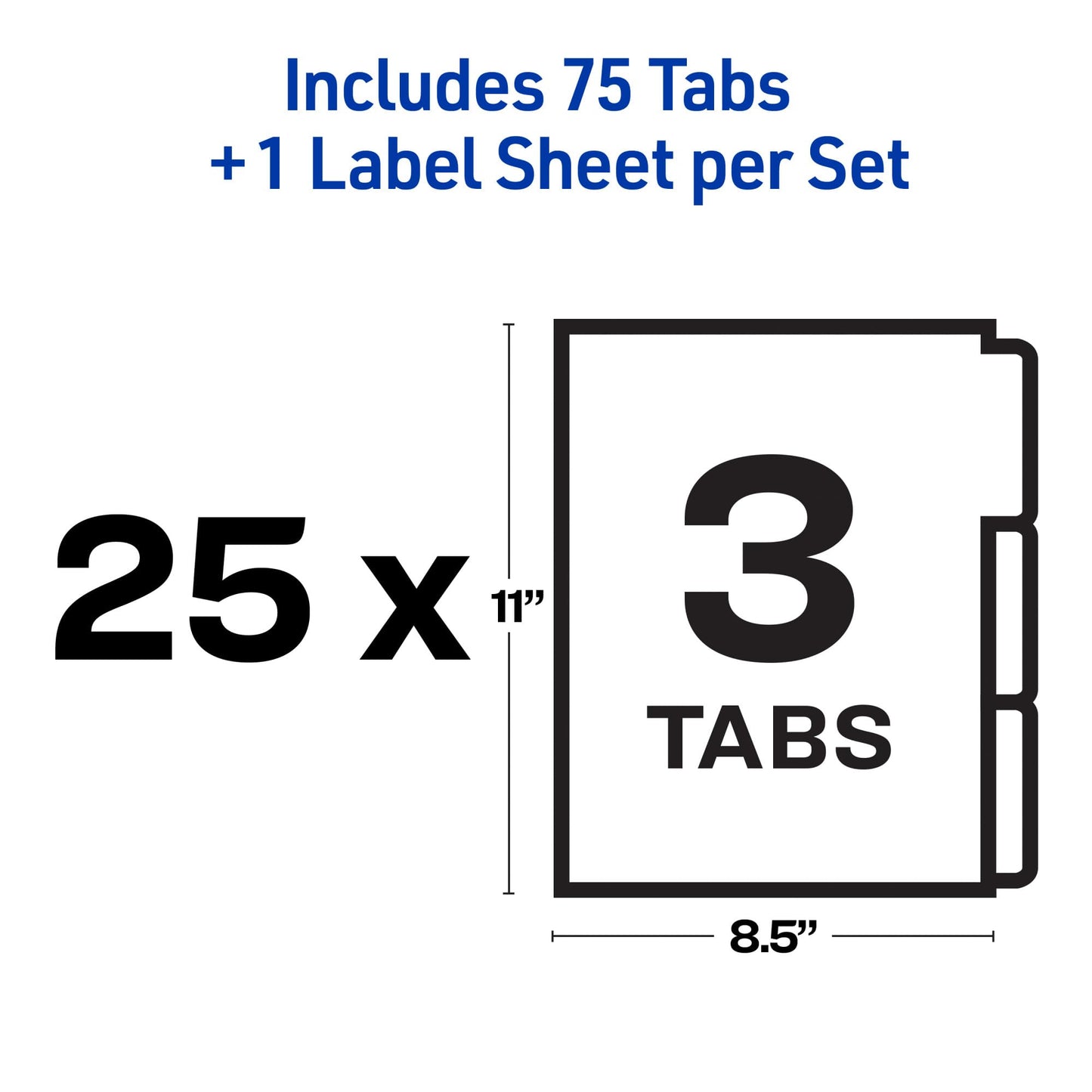 Avery 8 Tab Unpunched Dividers for Use with Any Binding System, Easy Print & Apply Clear Label Strip, Index Maker Customizable White Tabs, 150 Sets Total (6 Packs of 11444)