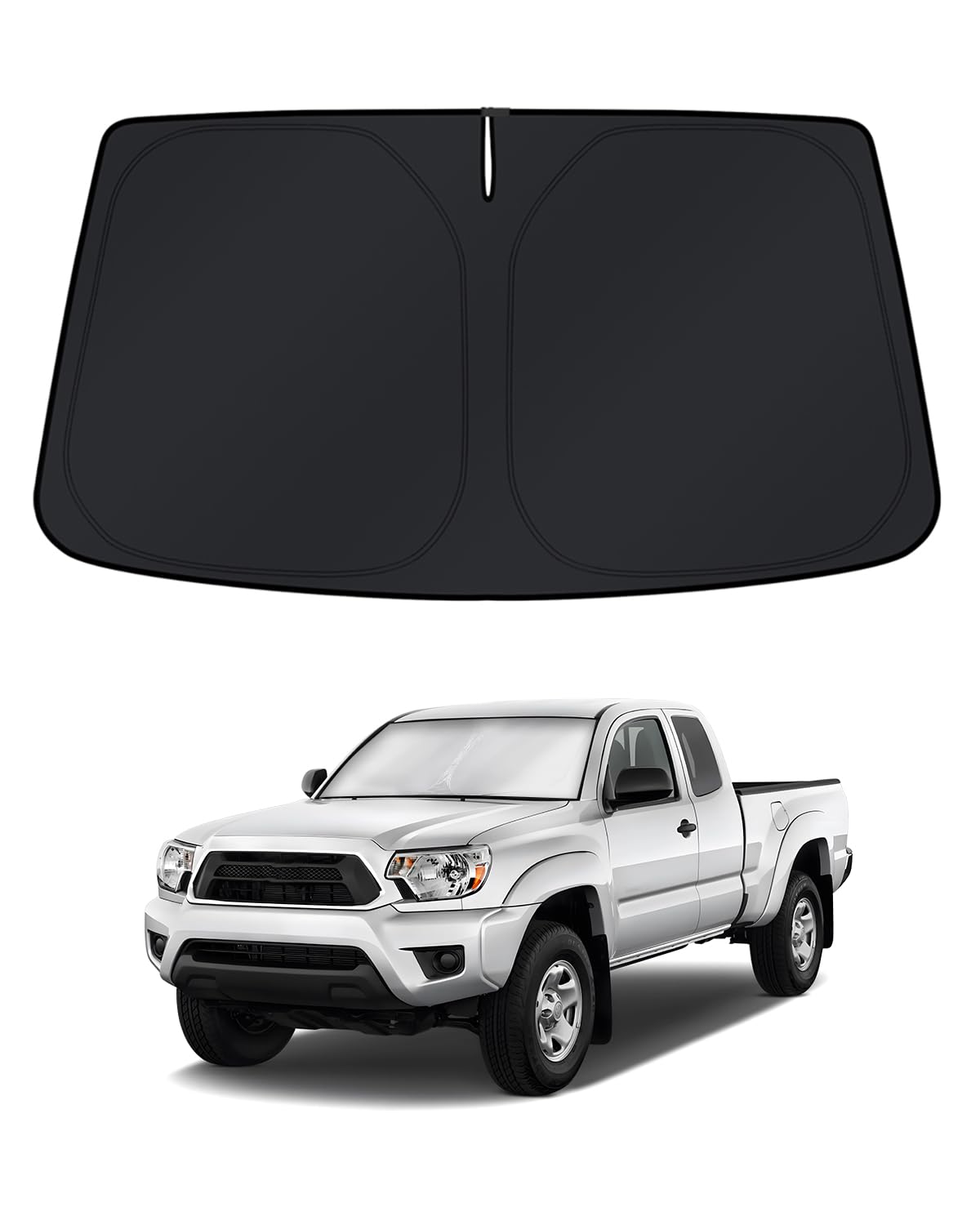 KUST Windshield Sun Shade for 2017-2026 Tesla Model Y/Model 3 Sunshade Accessories (Fit 2025-2026 Model Y Juniper / 2024 Model 3 Highland) Upgraded Foldable Sunshade, Blocks UV Rays Keep Car Cool