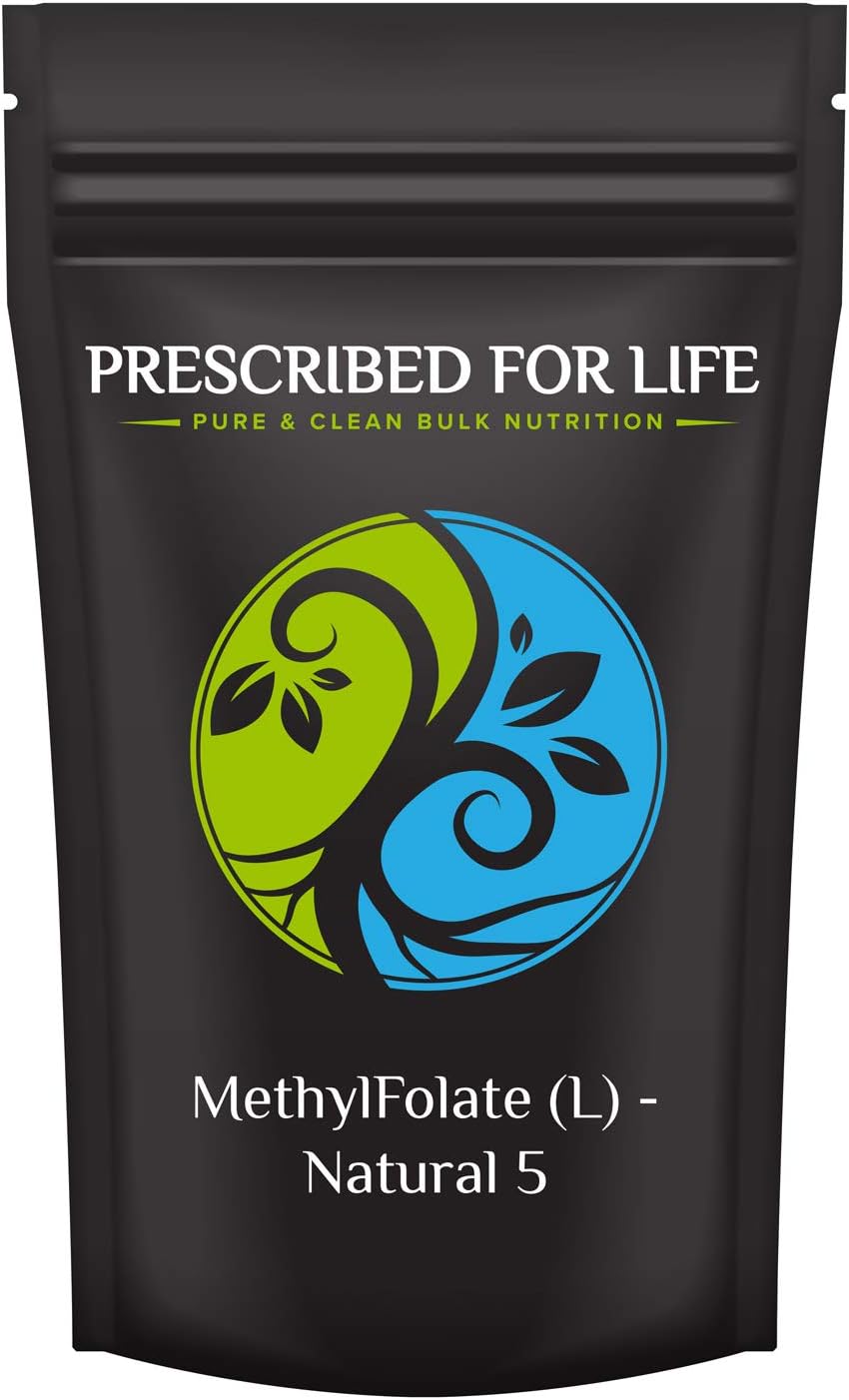 Prescribed For Life Methyl Folate Powder | Bioavailable Folic Acid to Support Brain Health | Pure Powdered Vitamin B9 Folate Supplement for Women & Men (1 kg / 2.2 lb)