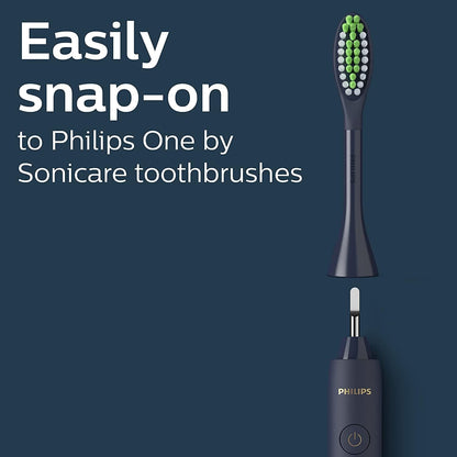Philips One by Sonicare Ersatzbürstenköpfe, 2er-Pack, Schwarz, Kompatibel mit Philips One elektrische Zahnbürste, BH1022/06