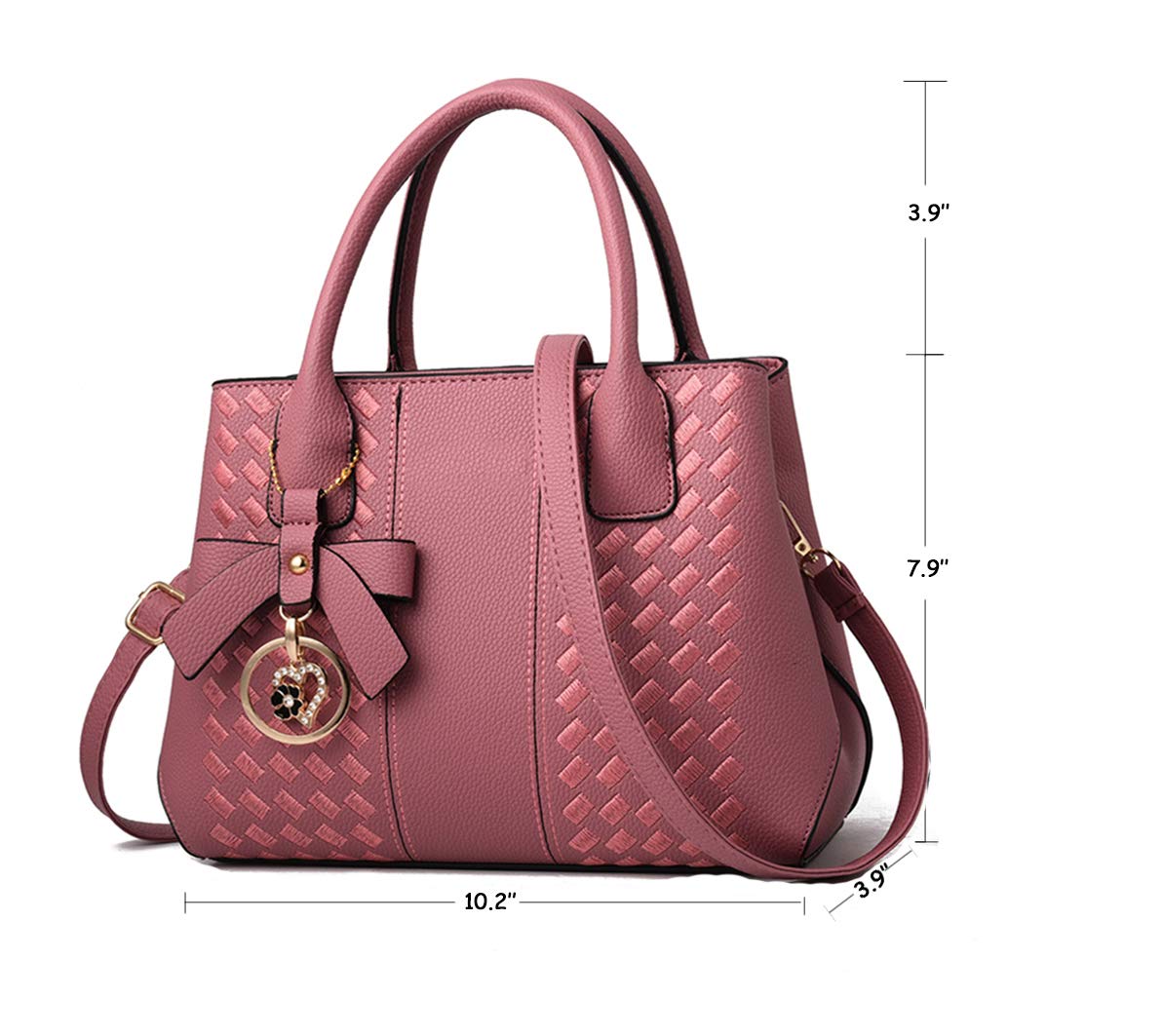 Jeniulet Geldbörsen und Handtaschen für Damen Mode Damen PU-Leder Top-Griff Satchel Schulter Tragetaschen Dunkelgrau 10.2" x 3.9" x 7.9"