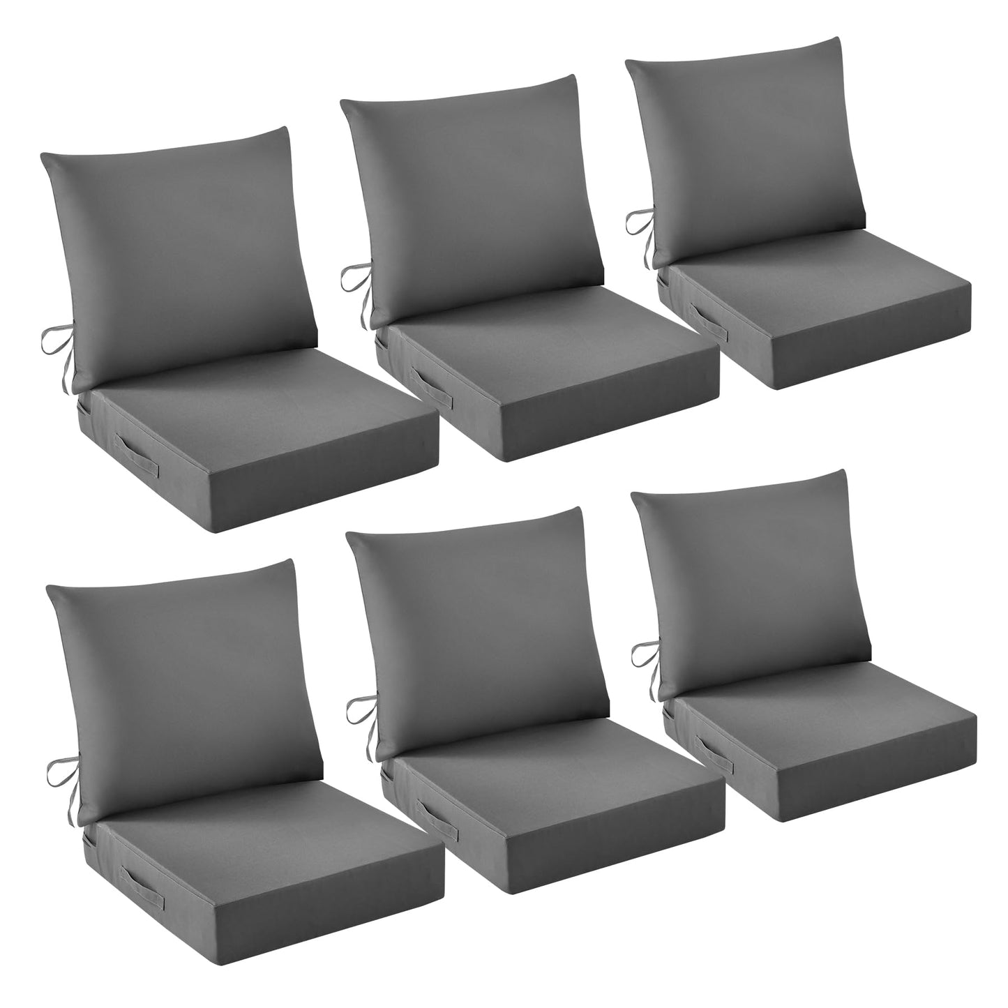 IASEAHK Outdoor Chair Cushions, 24 x 24 Inch Outdoor Cushion for Patio Furniture, Patio Chair Cushion, Waterproof & Fade Resistant Deep Patio Furniture Cushions Set with Handle and Ties, Navy Blue