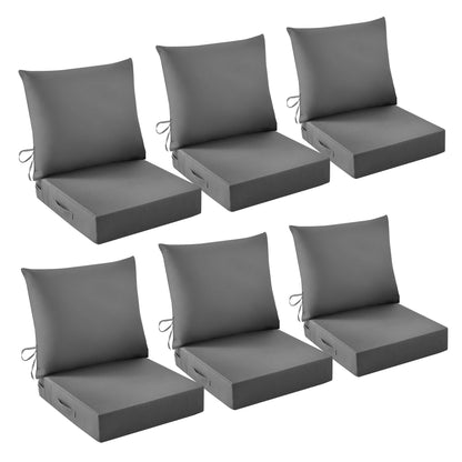 IASEAHK Outdoor Chair Cushions, 24 x 24 Inch Outdoor Cushion for Patio Furniture, Patio Chair Cushion, Waterproof & Fade Resistant Deep Patio Furniture Cushions Set with Handle and Ties, Navy Blue