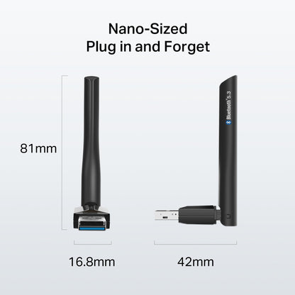 TP-Link USB Bluetooth Adapter for PC - Bluetooth 5.4 Dongle Receiver, Plug and Play, Nano Design, EDR & BLE, Supports Windows 11/10/8.1/7 for Desktop, Laptop, Keyboard, Mouse, etc (UB500)