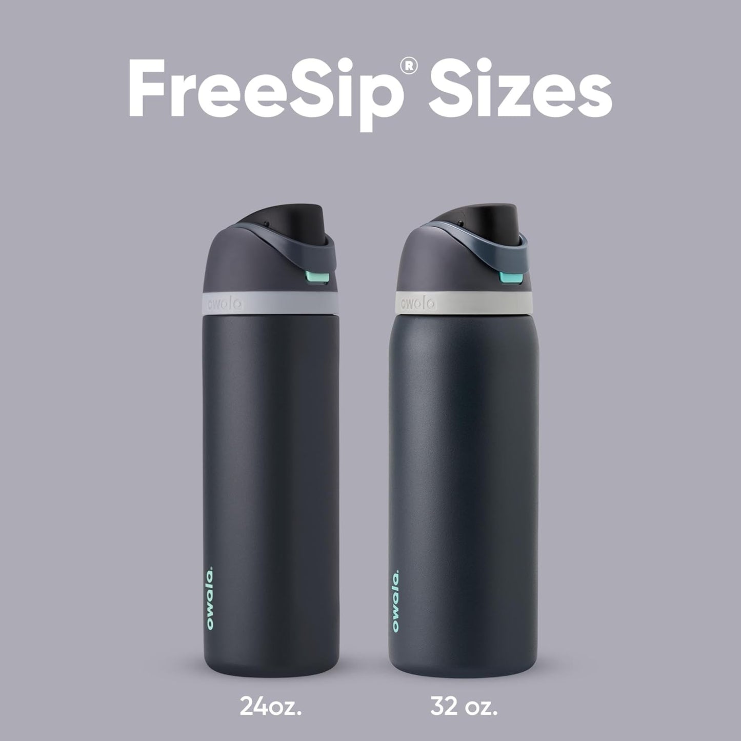 Owala FreeSip Isolierte Edelstahl-Wasserflasche mit Strohhalm für Sport und Reisen, BPA-frei, 710 ml, Shy Marshmallow