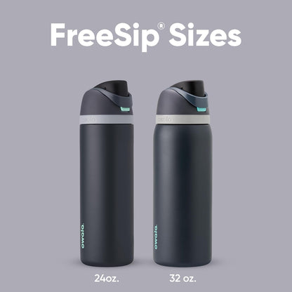 Owala FreeSip Isolierte Edelstahl-Wasserflasche mit Strohhalm für Sport und Reisen, BPA-frei, 710 ml, Shy Marshmallow