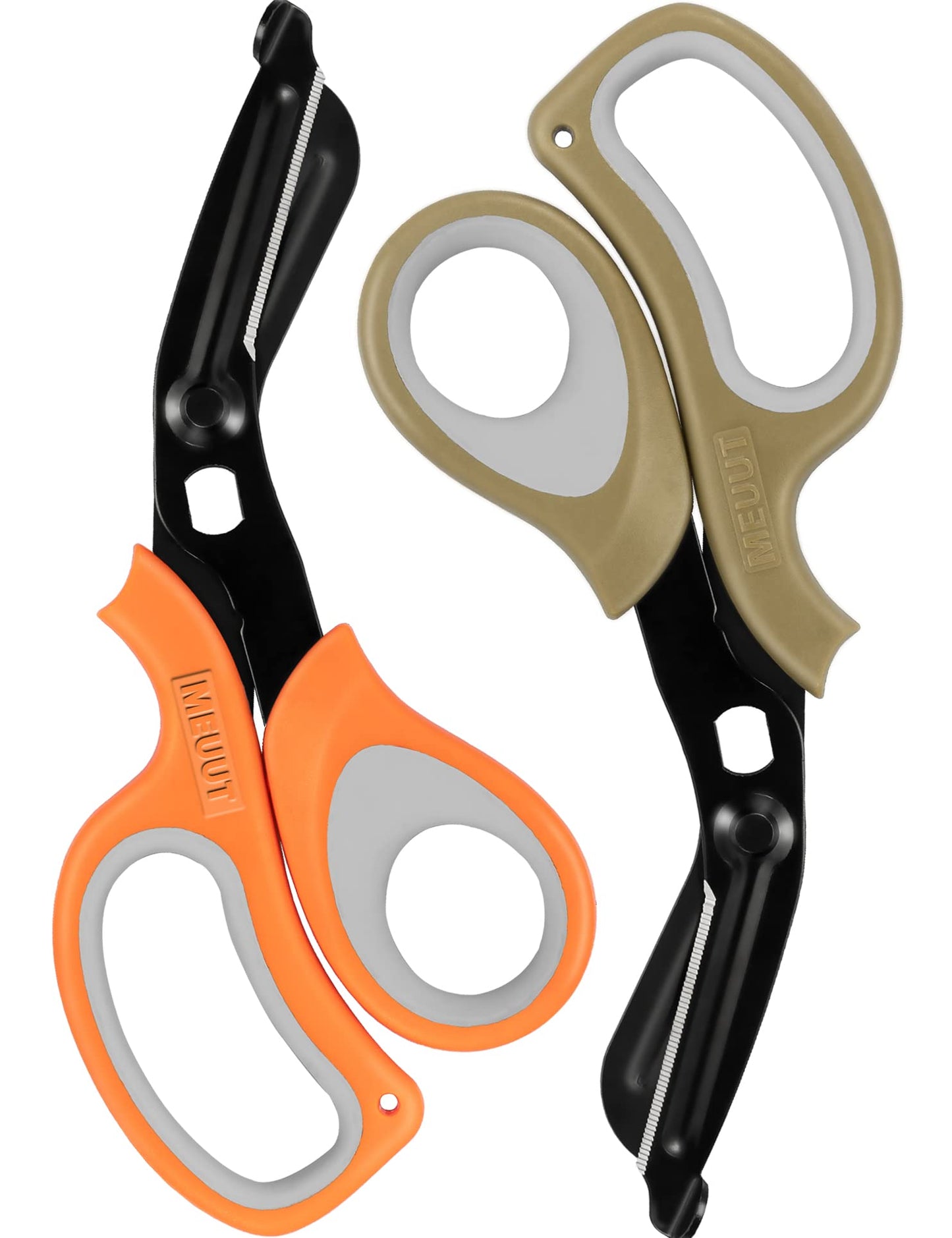 MEUUT 2 Pack Medical Scissors Trauma Shears for Left and Right Hand -Patented Bandage Scissors All Purpose with Non-Stick Blades, Surgical Grade Shears Stainless Steel EMT Scissors for Nurses EMT
