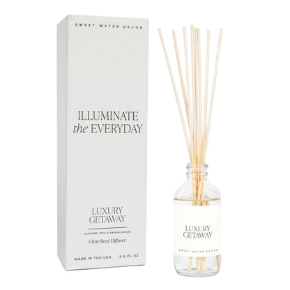 Sweet Water Decor Salt & Sea Reed Diffuser Set - Sea Salt Citrus & Musk Amber Scent Diffuser - Reed Diffusers for Home with Long Lasting Fragrance - Non-Toxic Oil Reed Diffuser - Made in the USA