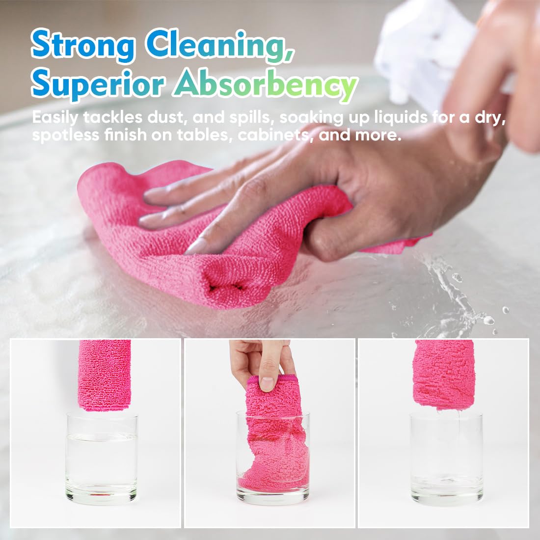 HOMEXCEL Microfiber Cleaning Cloth 12 Pack, 12.5 x 12.5 inch Microfiber Towels for Cars, Ultra Absorbent Car Washing Cloth, Lint Free Streak Free Cleaning Rags for Car, Kitchen, and Window (Grey)