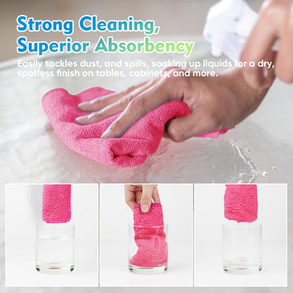 HOMEXCEL Microfiber Cleaning Cloth 12 Pack, 12.5 x 12.5 inch Microfiber Towels for Cars, Ultra Absorbent Car Washing Cloth, Lint Free Streak Free Cleaning Rags for Car, Kitchen, and Window (Grey)