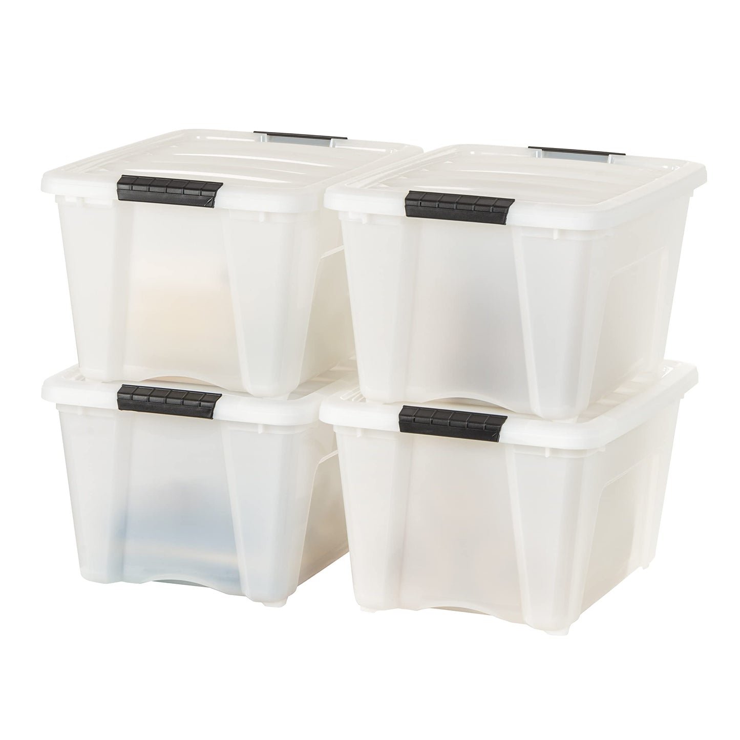 IRIS USA 6-Pack Clip Box with Latching Lids, 18 Quart Craft Storage Bins, Art & Writing Supply Containers for Home, Office & Classroom Organization