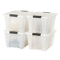 IRIS USA 6-Pack Clip Box with Latching Lids, 18 Quart Craft Storage Bins, Art & Writing Supply Containers for Home, Office & Classroom Organization