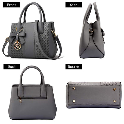 Jeniulet Geldbörsen und Handtaschen für Damen Mode Damen PU-Leder Top-Griff Satchel Schulter Tragetaschen Dunkelgrau 10.2" x 3.9" x 7.9"
