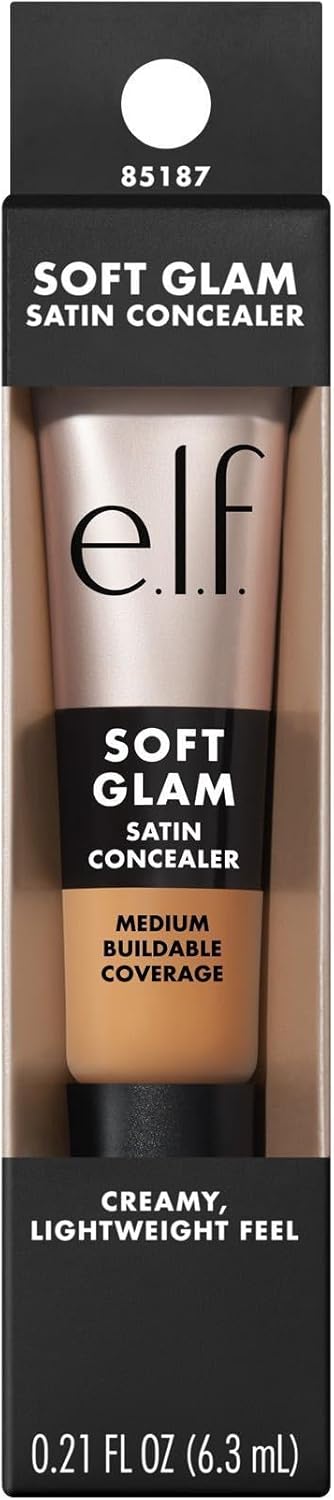 e.l.f. Soft Glam Satin Concealer, Mittlere Deckkraft für Unreinheiten & Unteraugen, knitterfest, langanhaltend, vegan & tierversuchsfrei, 10 Fair Cool