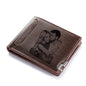 Custom Wallets for Men Personalized Leather Photo Wallet Fathers Day Gift for Dad Boyfriend