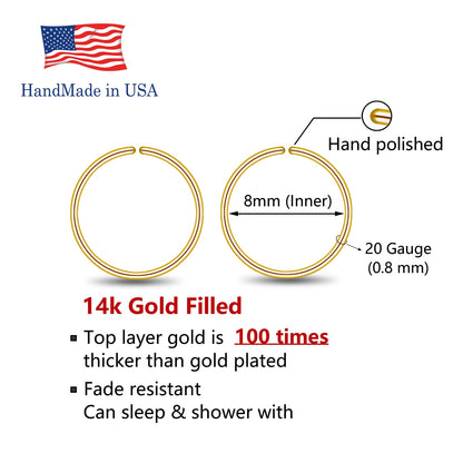 Small Gold or Sterling Silver Huggie Hoop Earrings for Women Cartilage Nose Helix Tragus