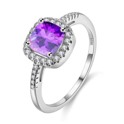Uloveido Charm Rose Gold Plated Square CZ Crystal Wedding Engagement Rings for Women KR002