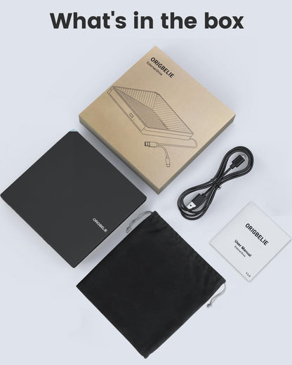 ORIGBELIE externes DVD-Laufwerk, CD-Laufwerk USB 3.0 Typ-C CD/DVD ROM +/-RW Adapter mit USB-Anschluss DVD-Brenner für Laptop, PC, Desktop-Computer, optisches Laufwerk CD-Player kompatibel mit Mac Windows Linux