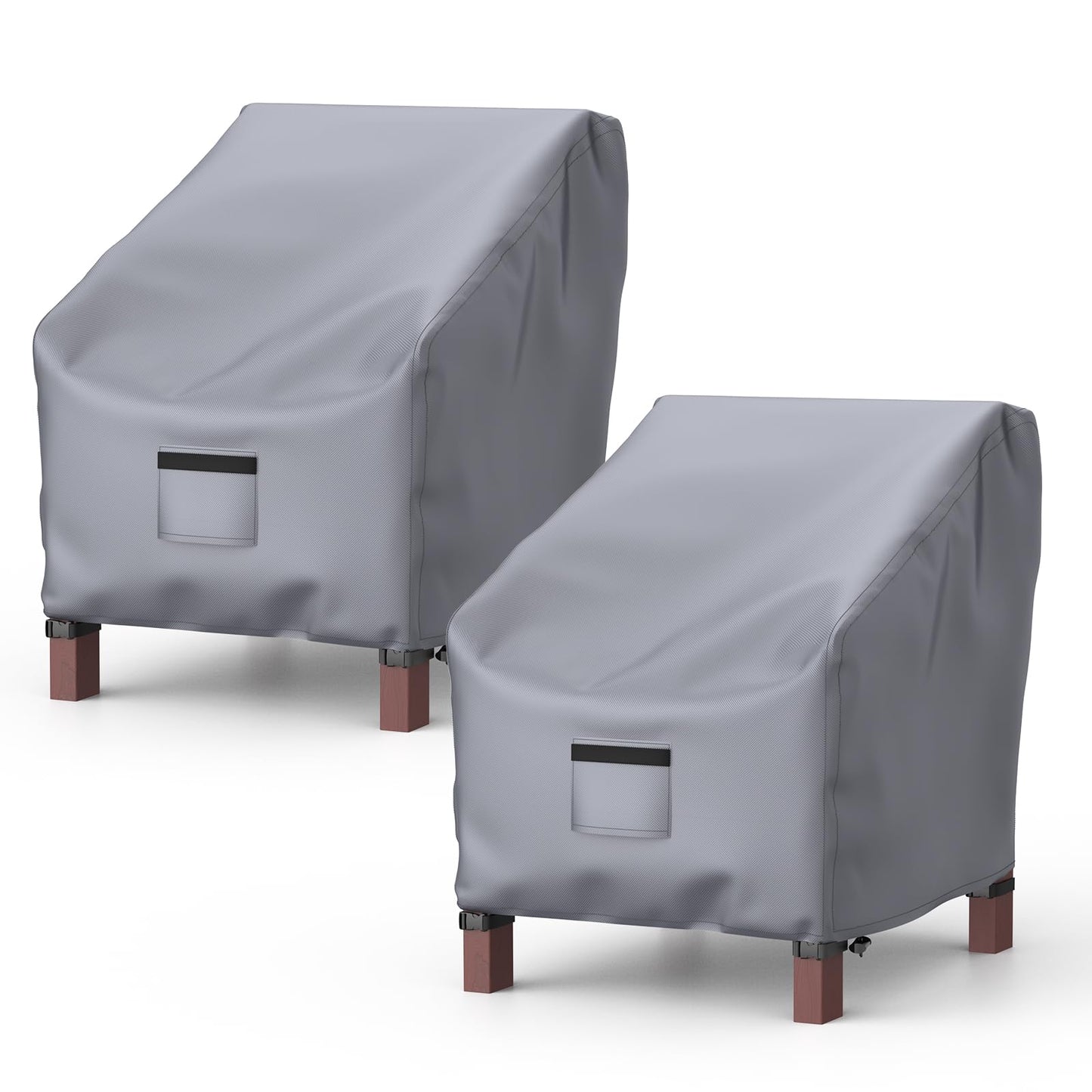 Patio Chair Covers for Outdoor Furniture Waterproof 2 Pack, Lawn Chair Covers 600D Heavy Duty Oxford Cloth, Large Covers for Lounge Lawn Deep Seat 38" W x 31" D x 29" H-Brown