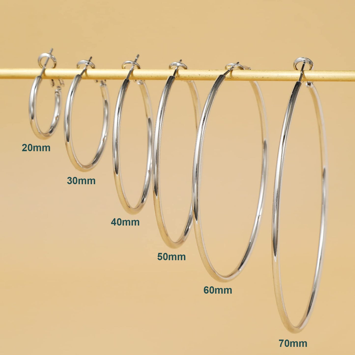 Große Gold Creolen für Frauen, Hypoallergene Dünne Gold Creolen, Sterling Silber Creolen für Damen, Extra Große, Mittelgroße, Große Creolen