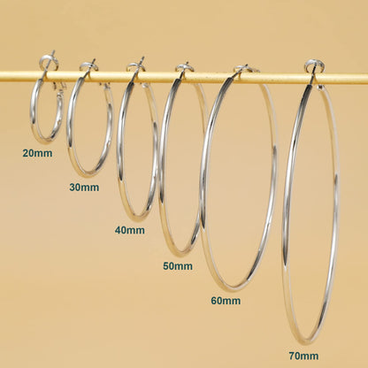 Große Gold Creolen für Frauen, Hypoallergene Dünne Gold Creolen, Sterling Silber Creolen für Damen, Extra Große, Mittelgroße, Große Creolen