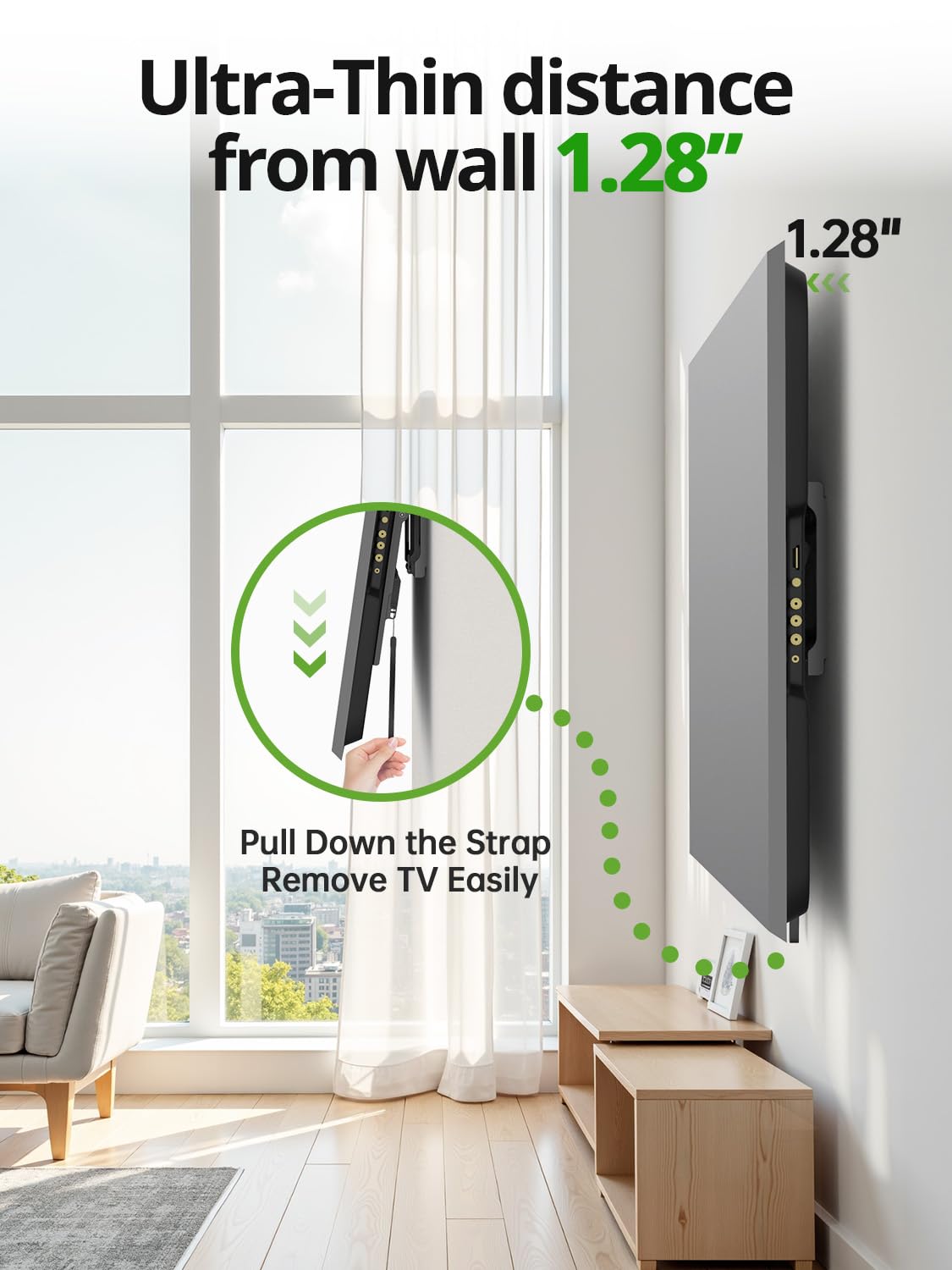 Full Motion TV Wall Mount for Most 37"-84" Flat Screen TV, Swivel or Tilt TV Wall Bracket with Dual Articulating Arms, for 12"-16" Wood Studs, Max VESA 600x400mm, Load 120 lbs by USX MOUNT