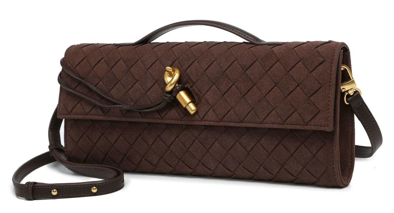 Upbull Modische gewebte Abendclutch Handtaschen Damen Unterarm-Schultertasche Niedliche Umhängetaschen Crossbody-Geldbörse PU-Leder-Portemonnaie