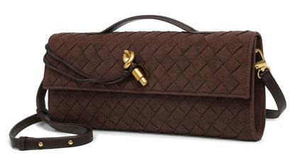 Upbull Modische gewebte Abendclutch Handtaschen Damen Unterarm-Schultertasche Niedliche Umhängetaschen Crossbody-Geldbörse PU-Leder-Portemonnaie