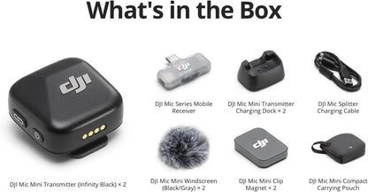 DJI Mic Mini (2 TX + 1 Mobile RX), Funkmikrofon für iPhone/Android, Plug & Play, kompakt & leicht, Modellübergreifende Kopplung, Premium-Audio, stabile Übertragung, Geräuschunterdrückung