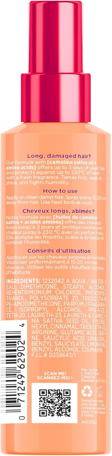 L'Oréal Paris Hair Expertise Dream Lengths Heat Slayer Haarserum, Hitzeschutz Spray für Haare, Leave-In Anti-Frizz, 130ml (Verpackung kann variieren)