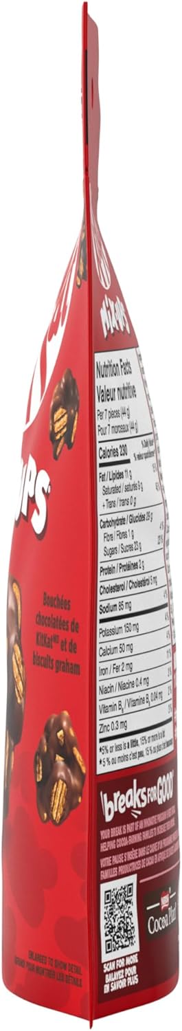 KIT KAT MIX-UPS, Chocolatey Clusters of KITKAT and Graham Crackers, Resealable Pouch, Ideal for Sharing, Prepared in Canada, 110 g