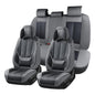 Coverado Car Seat Covers 5 Pieces, Full Set Universal Seat Covers for Cars, Waterproof Nappa Leather Auto Seat Protectors with Head Pillow, Car Interiors Fit for Most Sedans SUV Pick-up Truck, Black