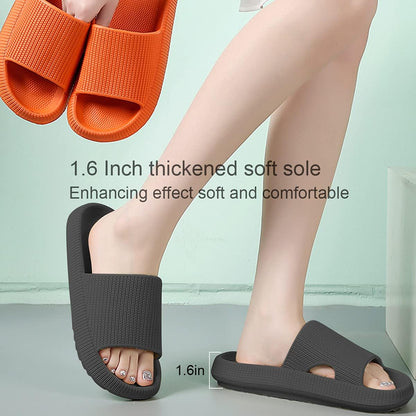 Hausschuhe für Männer und Frauen Kissenrutschen Rutschfeste Leichte Offene Duschschuhe Schnelltrocknende Extra Dicke Sandalen