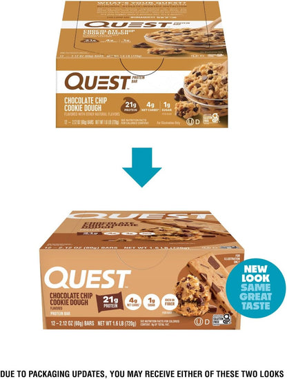 Quest Nutrition Chocolate Chip Cookie Dough Protein Bars Review