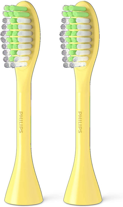 Philips One by Sonicare Ersatzbürstenköpfe, 2er-Pack, Schwarz, Kompatibel mit Philips One elektrische Zahnbürste, BH1022/06