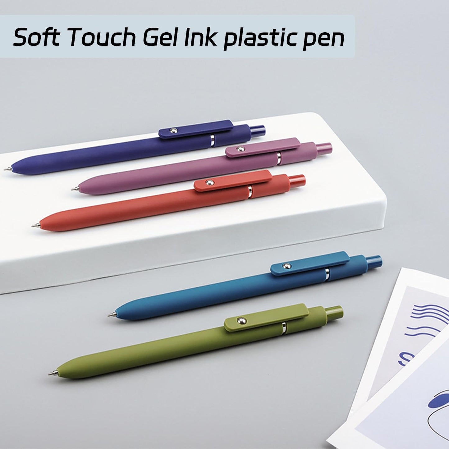 ACEES Gel Pens, 6 Pcs 0.5mm Fine Point Black Ink Pen With Smooth Writing, Office Desk Accessories, Writing Supplies Gifts for Men Women, Quick Dry Pens Ballpoint For Journaling, Black/Gray/White