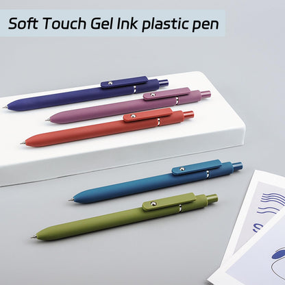 ACEES Gel Pens, 6 Pcs 0.5mm Fine Point Black Ink Pen With Smooth Writing, Office Desk Accessories, Writing Supplies Gifts for Men Women, Quick Dry Pens Ballpoint For Journaling, Black/Gray/White